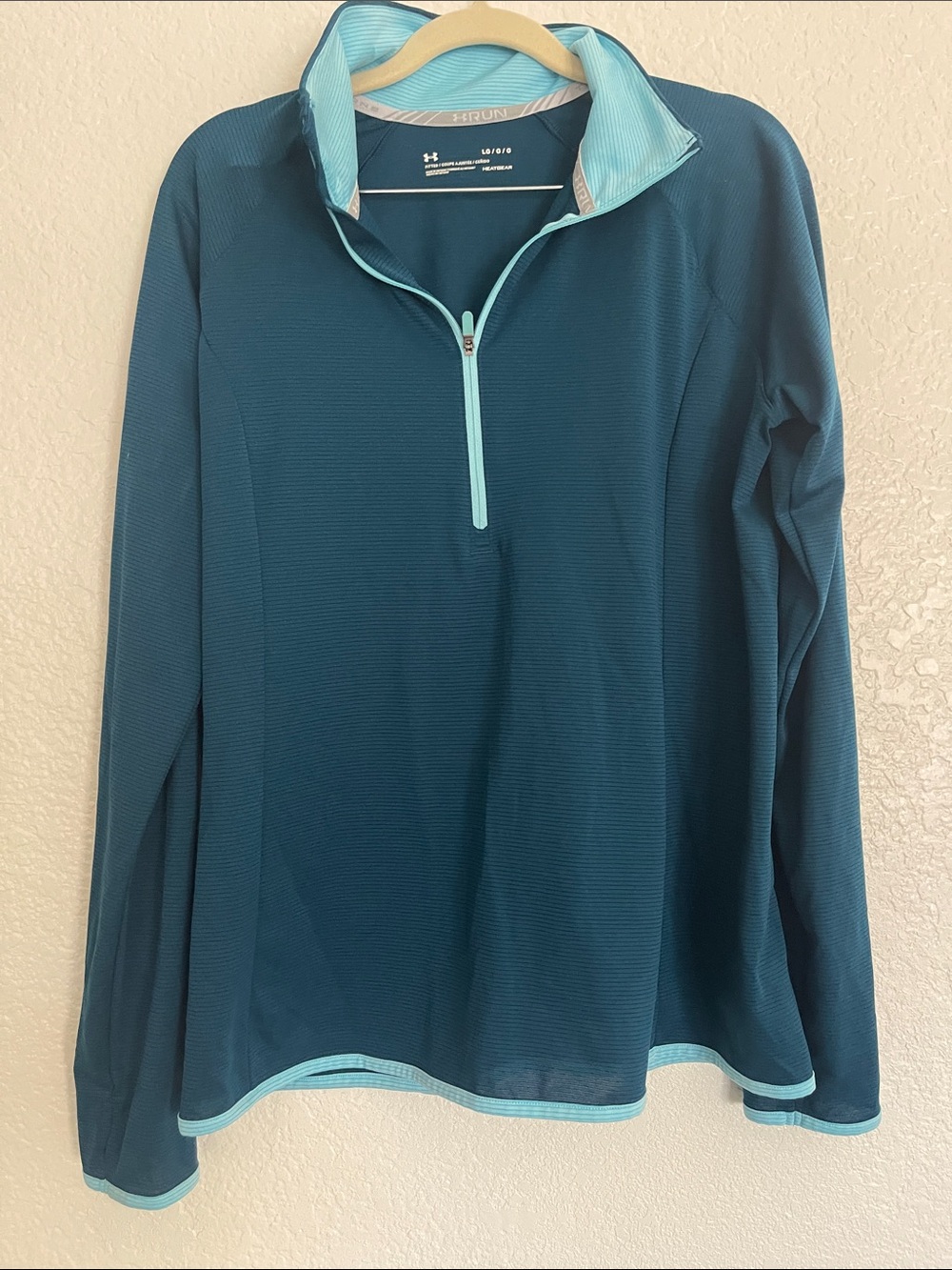Under Armour Teal Quarter-Zip Pullover with Aqua Trim